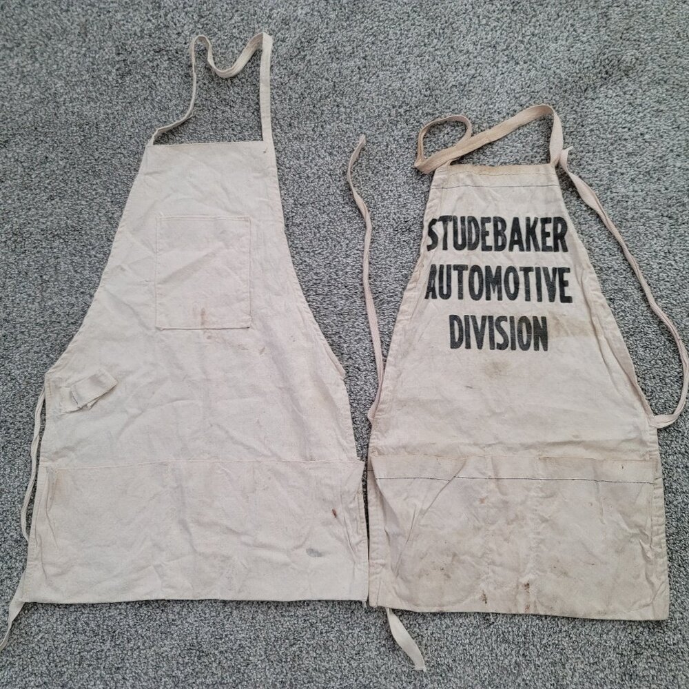 2 Vintage Studebaker Aprons , I Believe these are from the 1950's
